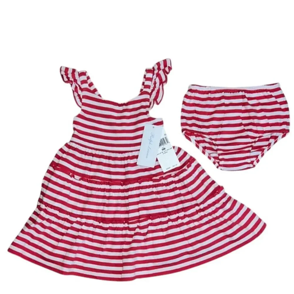Ralph Lauren Baby Girls Ruffled Jersey Dress, 6M - NWT